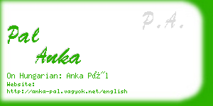 pal anka business card